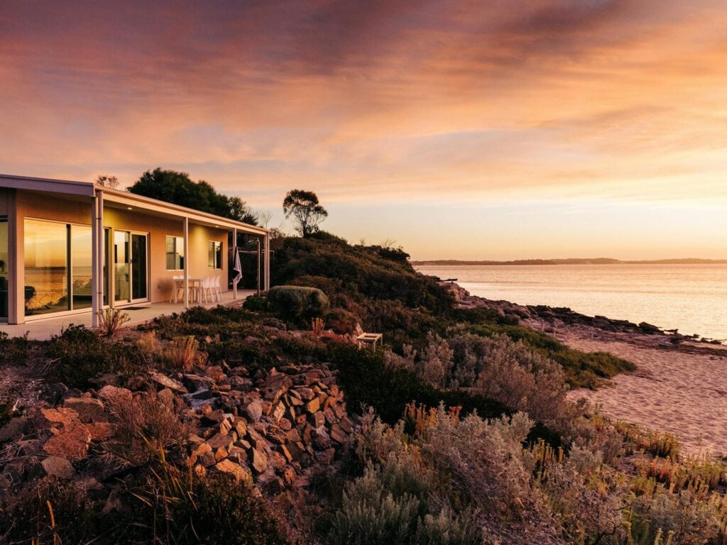 Beachside Coffin Bay in the glow of one of their well renowned sunsets